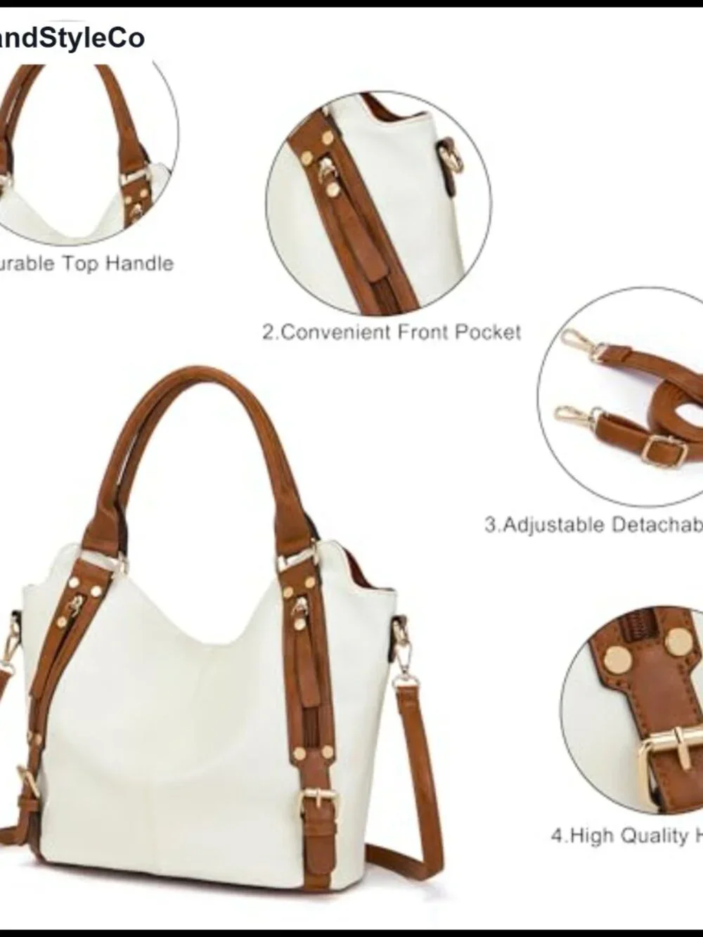 Large Hobo Crossbody Purse with Matching Wallet Set Faux Leather Women